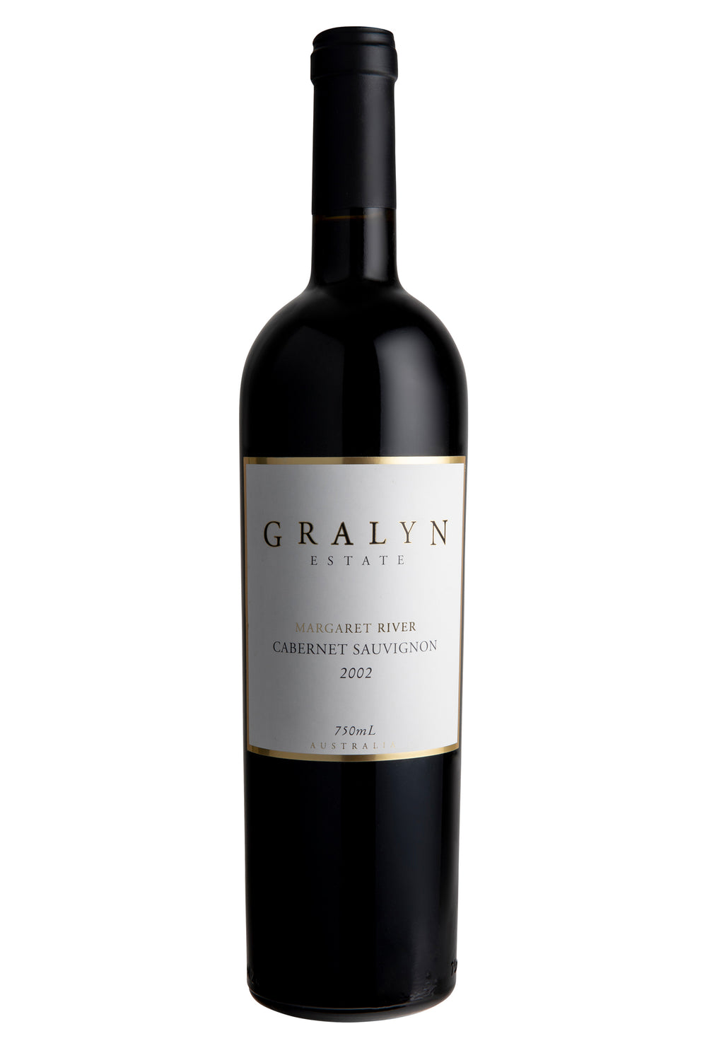 Bottle of Gralyn Estate 2002 Museum Cabernet Sauvignon – limited release showing mature complexity and cellaring pedigree.