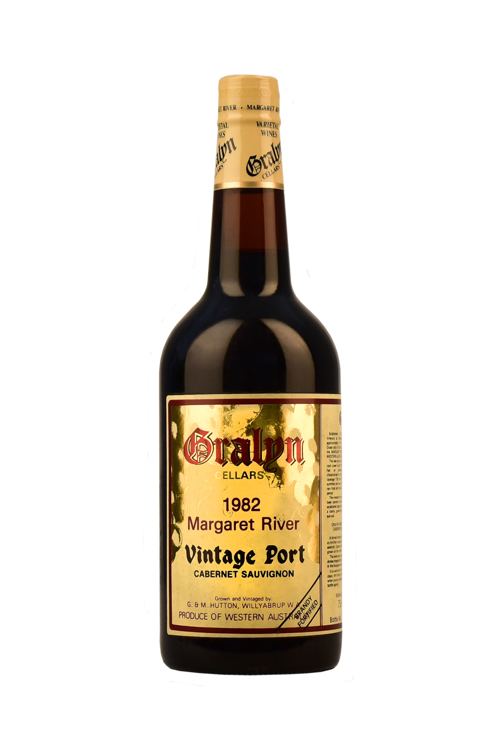 Bottle of Gralyn Estate 1982 Cabernet Sauvignon Vintage Port – rare museum release with long cellaring potential through to 2042.