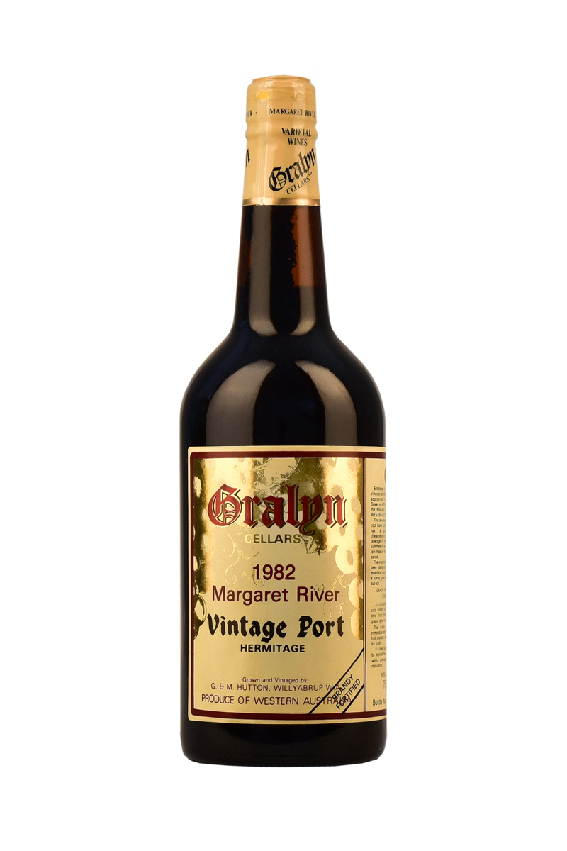 Bottle of Gralyn Estate 1982 Hermitage Vintage Port – rare museum release with deep colour and complex aged character.